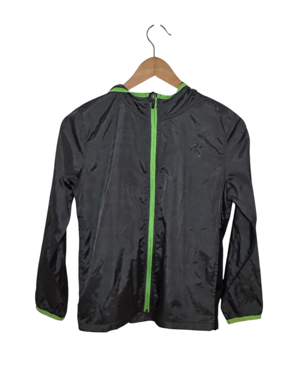 AND1 grey/black/green hooded windbreaker - size M(8)